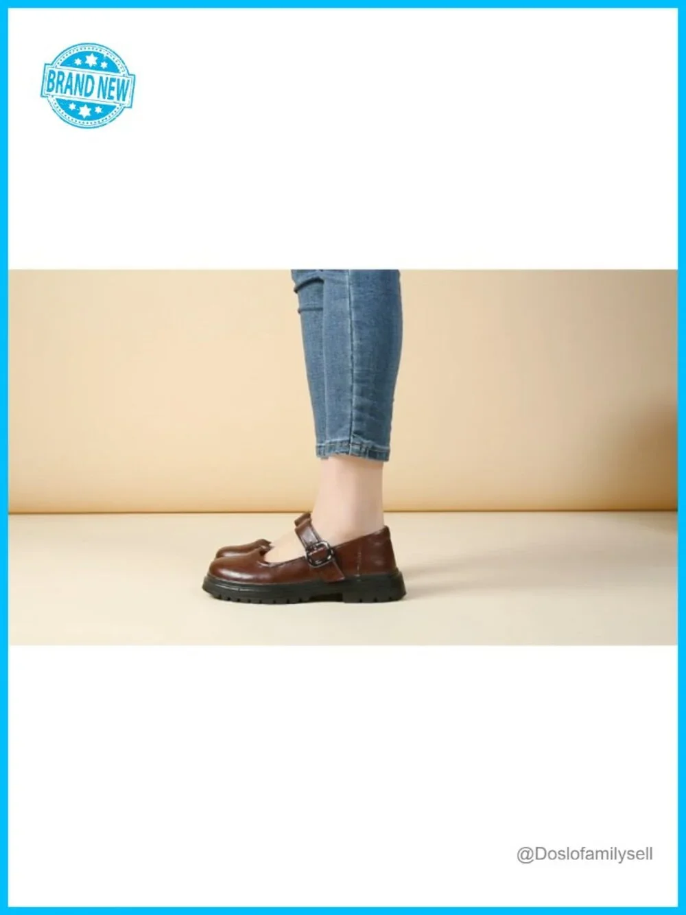 Mary Jane Oxford Platform Flats Faux Leather Buckle Strap Women